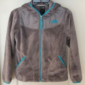 Girls North Face zip-up Oso hooded jacket M(10-12)